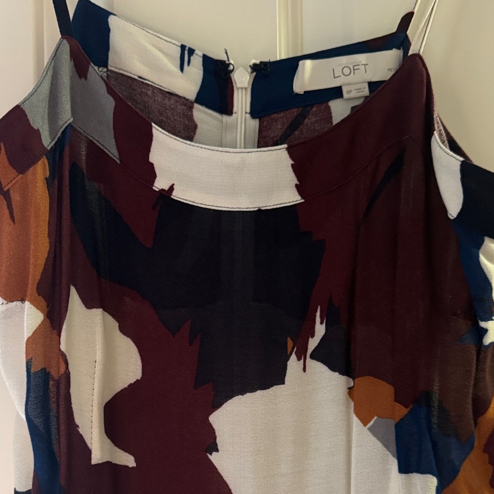 LOFT Multicolor Abstract Dress